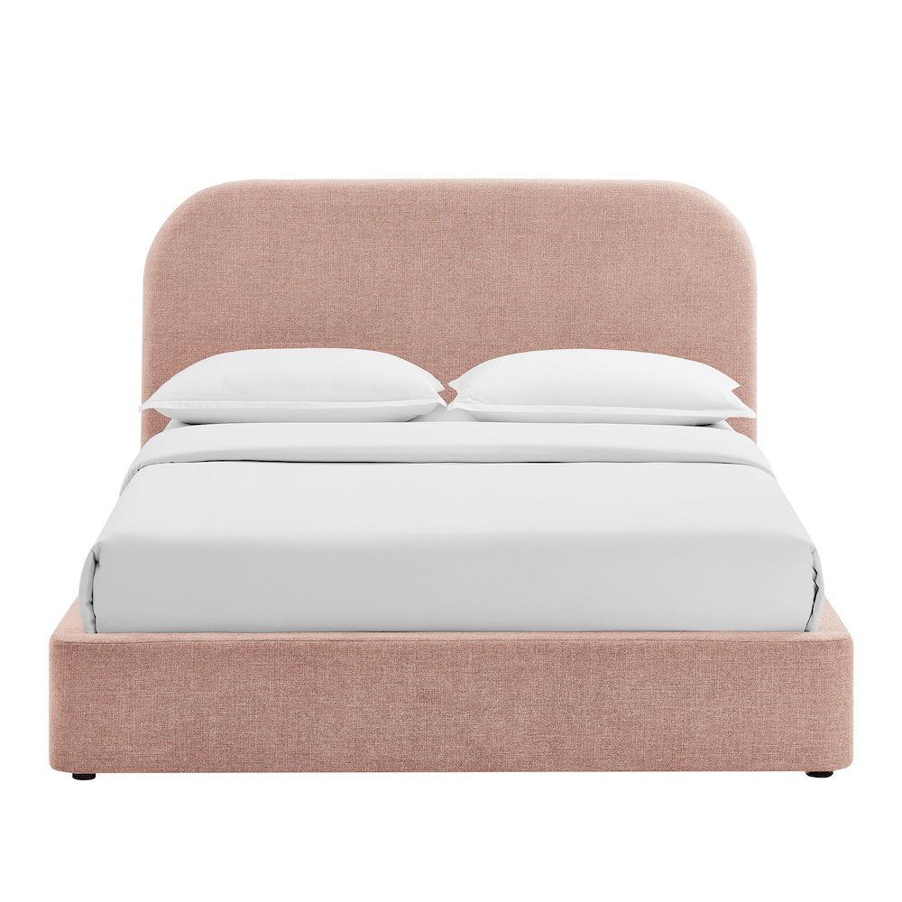 Keynote Queen Fabric Upholstered Storage Platform Bed Frame - Blush