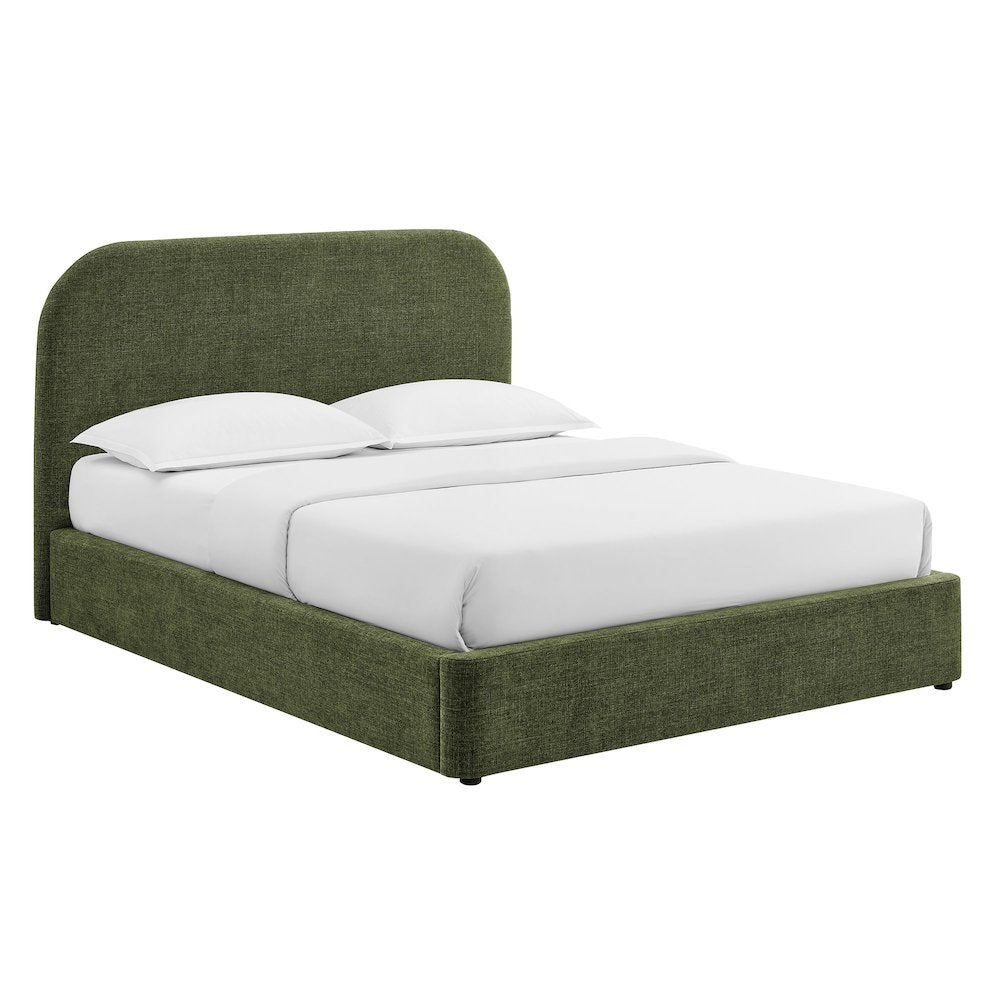 Keynote Queen Fabric Upholstered Storage Platform Bed Frame - Foliage