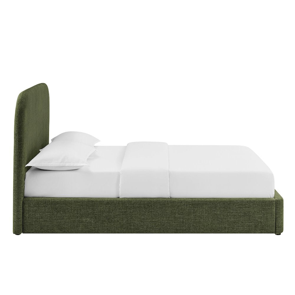 Keynote Queen Fabric Upholstered Storage Platform Bed Frame - Foliage