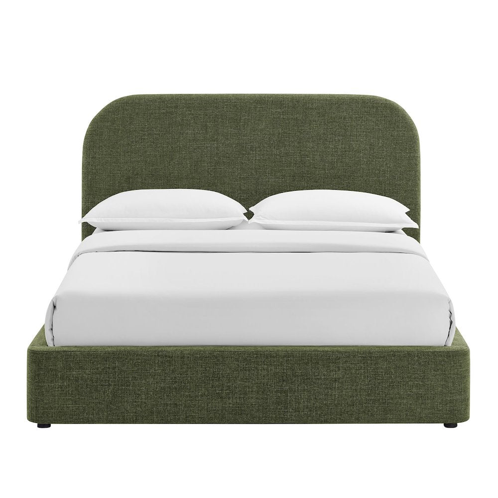 Keynote Queen Fabric Upholstered Storage Platform Bed Frame - Foliage