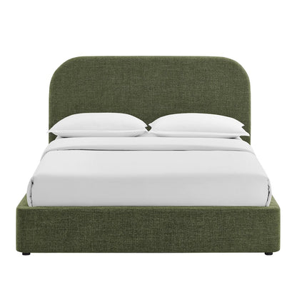 Keynote Queen Fabric Upholstered Storage Platform Bed Frame - Foliage