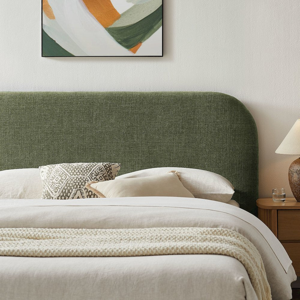 Keynote Queen Fabric Upholstered Storage Platform Bed Frame - Foliage