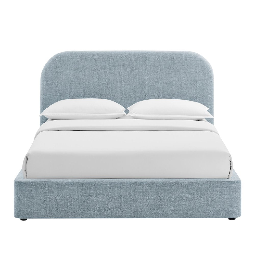 Keynote Queen Fabric Upholstered Storage Platform Bed Frame - Sky