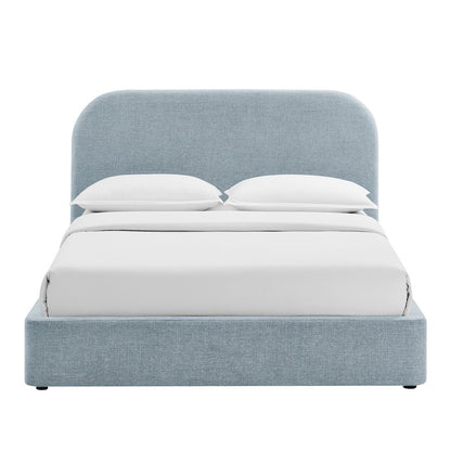 Keynote Queen Fabric Upholstered Storage Platform Bed Frame - Sky
