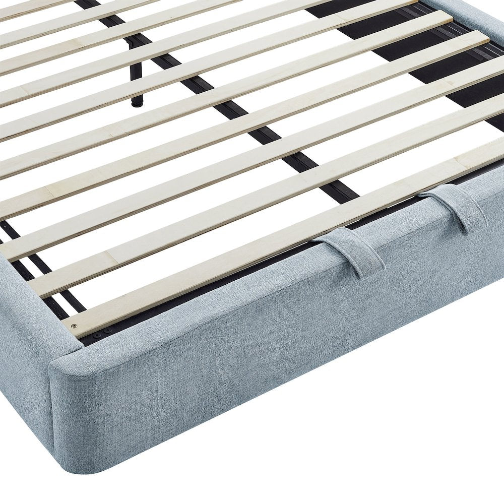 Keynote Queen Fabric Upholstered Storage Platform Bed Frame - Sky
