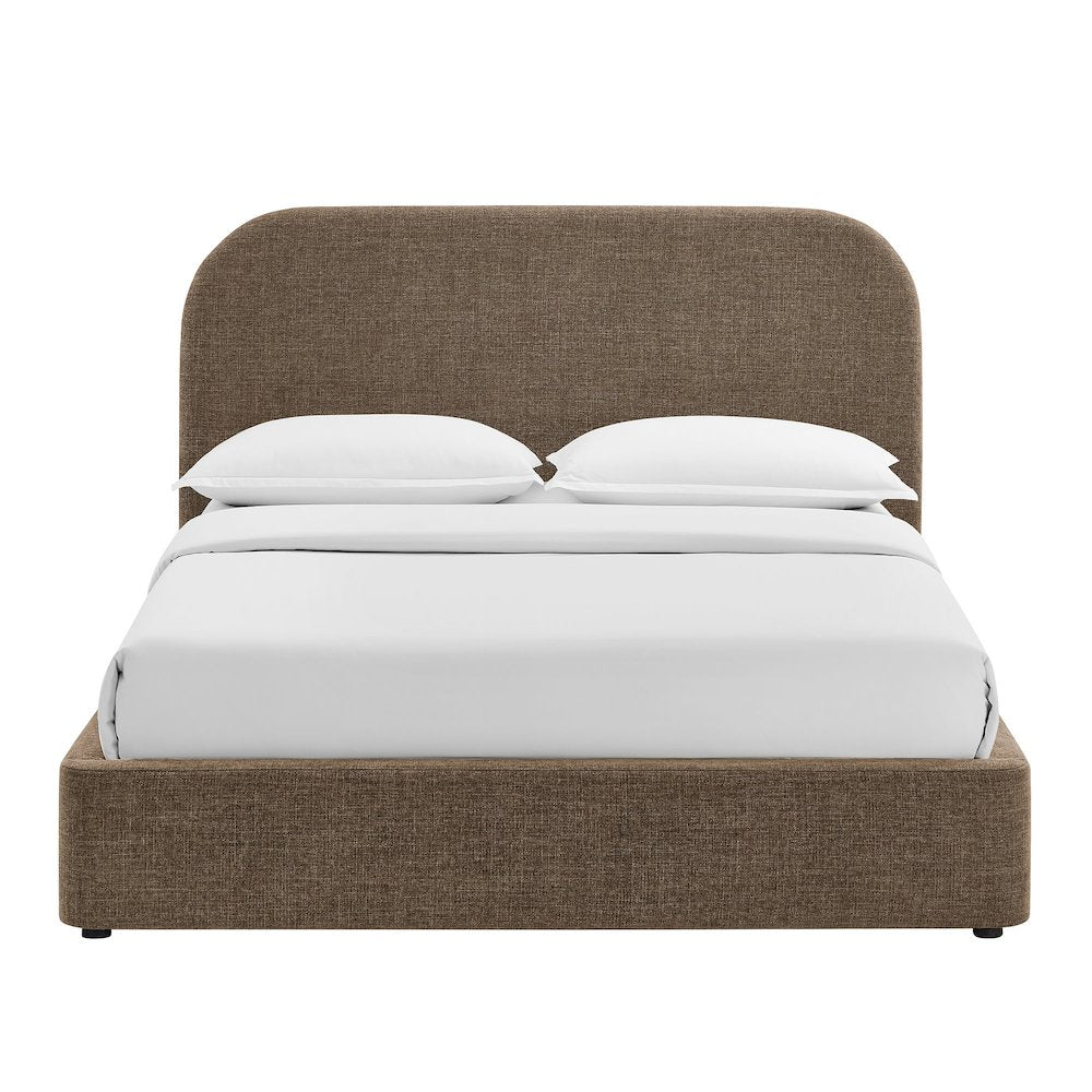 Keynote King Fabric Upholstered Storage Platform Bed Frame - Mocha