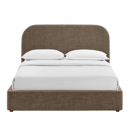 Keynote King Fabric Upholstered Storage Platform Bed Frame - Mocha