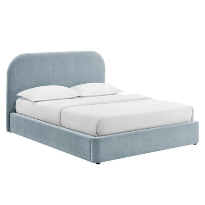 Keynote King Fabric Upholstered Storage Platform Bed Frame - Sky