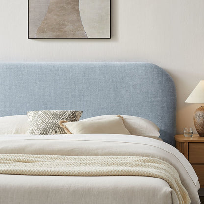 Keynote King Fabric Upholstered Storage Platform Bed Frame - Sky
