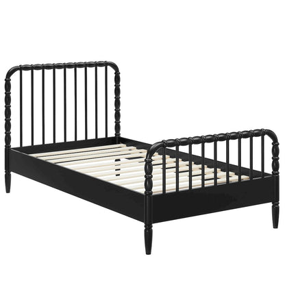 Arlette Twin Size Wood Spindle Bed Frame - Black