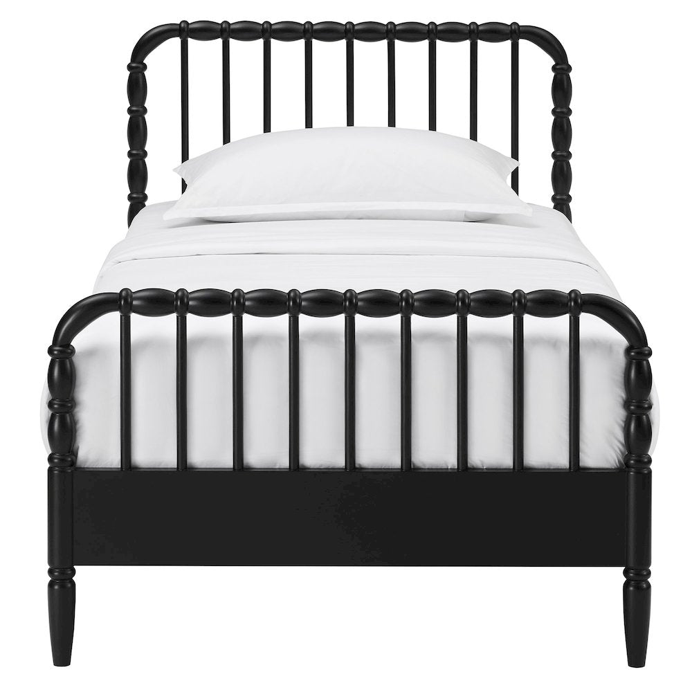Arlette Twin Size Wood Spindle Bed Frame - Black