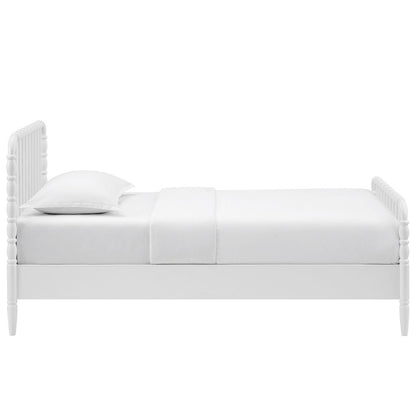 Arlette Twin Size Wood Spindle Bed Frame - White