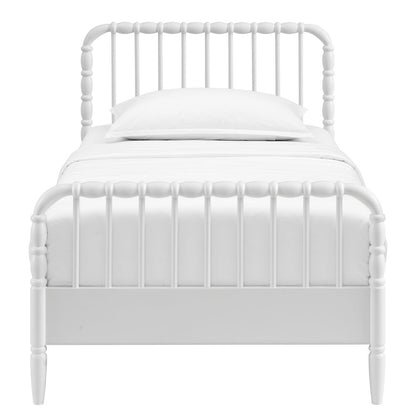 Arlette Twin Size Wood Spindle Bed Frame - White