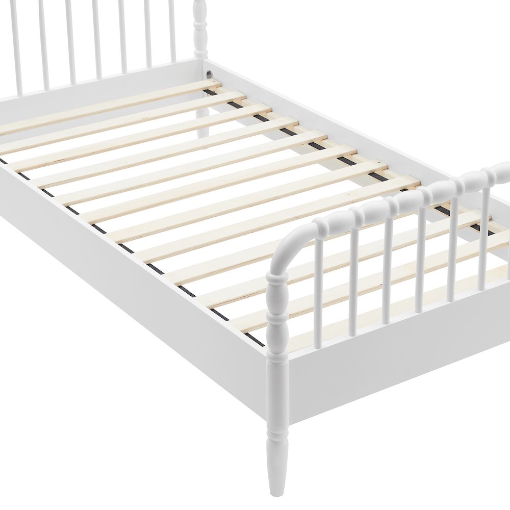 Arlette Twin Size Wood Spindle Bed Frame - White
