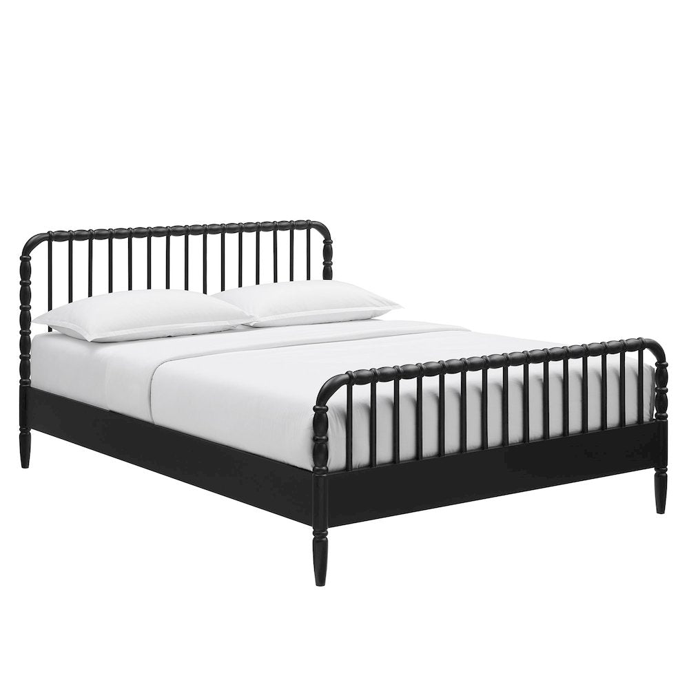 Arlette Full Size Wood Spindle Bed Frame - Black