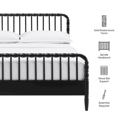 Arlette Full Size Wood Spindle Bed Frame - Black