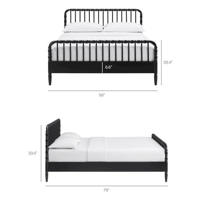 Arlette Full Size Wood Spindle Bed Frame - Black