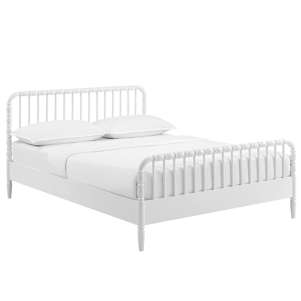 Arlette Full Size Wood Spindle Bed Frame - White