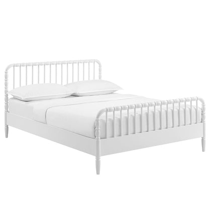 Arlette Full Size Wood Spindle Bed Frame - White