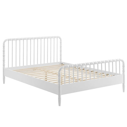 Arlette Full Size Wood Spindle Bed Frame - White