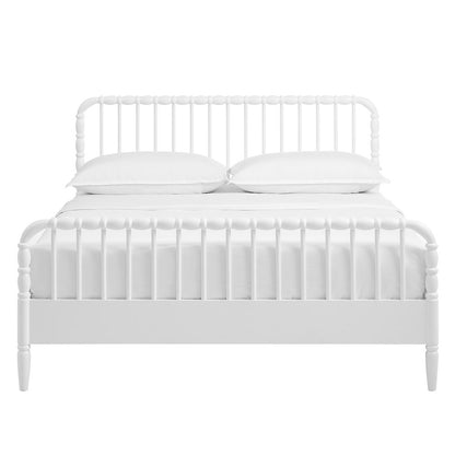 Arlette Full Size Wood Spindle Bed Frame - White