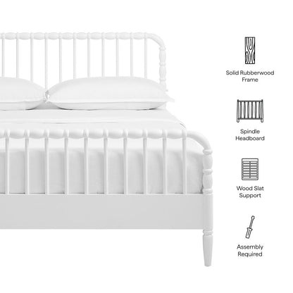 Arlette Full Size Wood Spindle Bed Frame - White