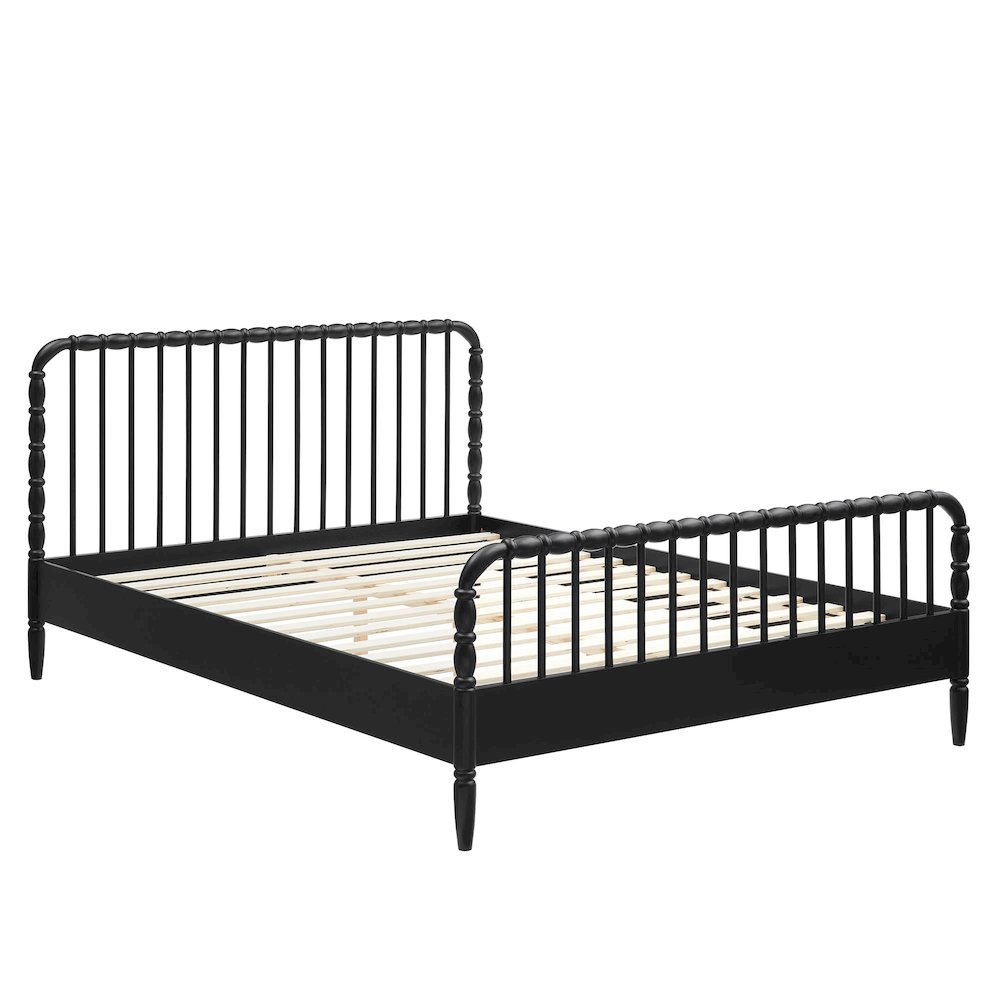 Arlette Queen Size Wood Spindle Bed Frame - Black