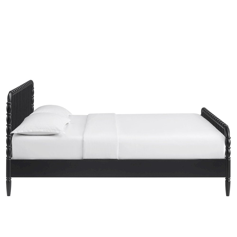 Arlette Queen Size Wood Spindle Bed Frame - Black