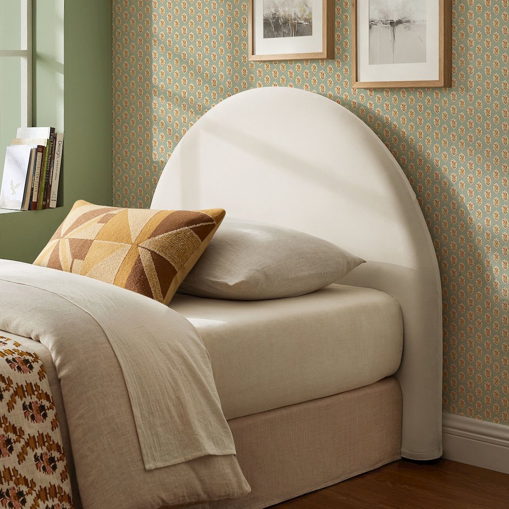 Resort Twin Performance Velvet Arched Headboard - Alabaster