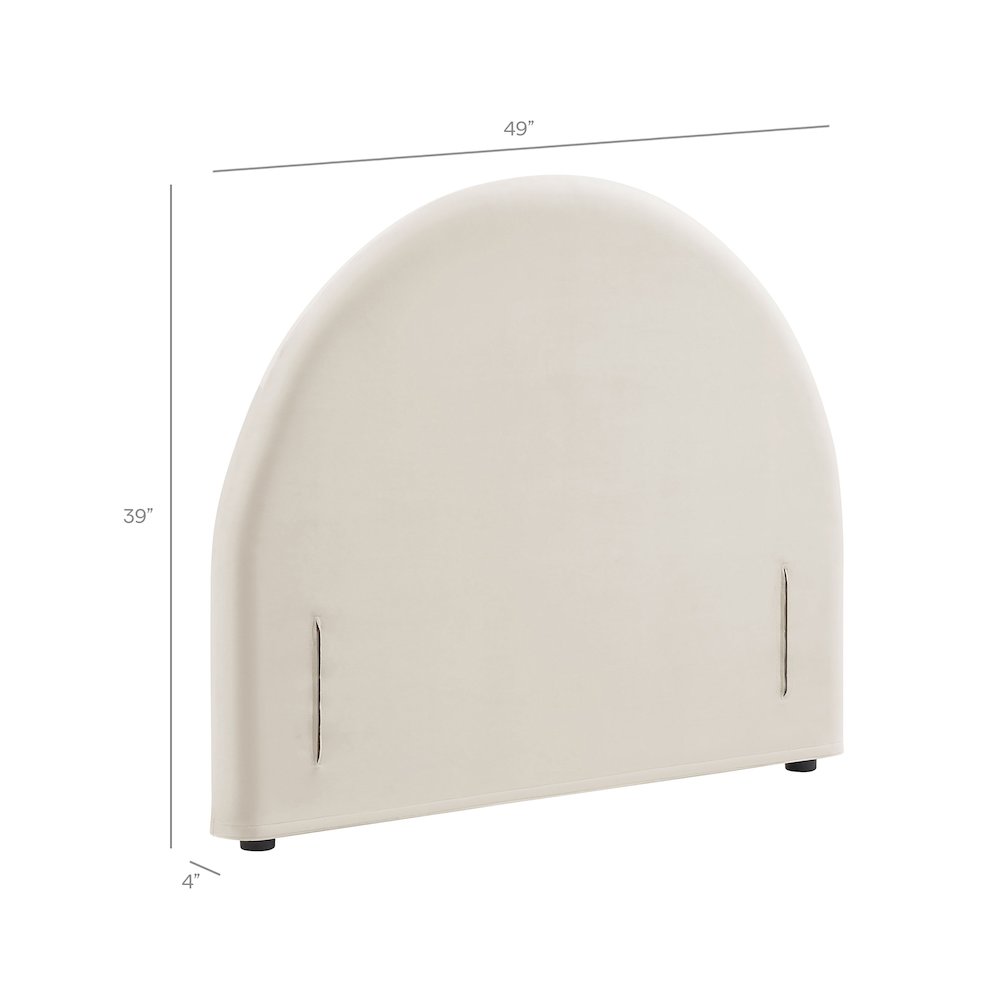 Resort Twin Performance Velvet Arched Headboard - Alabaster