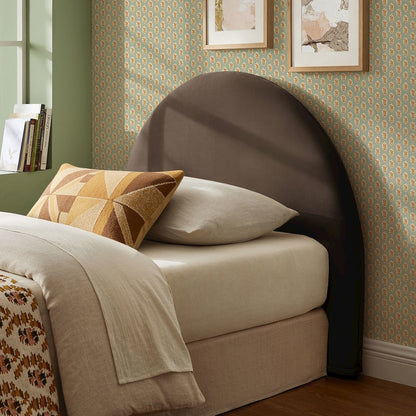 Resort Twin Performance Velvet Arched Headboard - Chocolate Brown