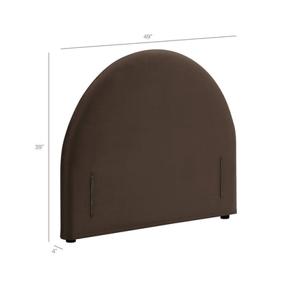 Resort Twin Performance Velvet Arched Headboard - Chocolate Brown