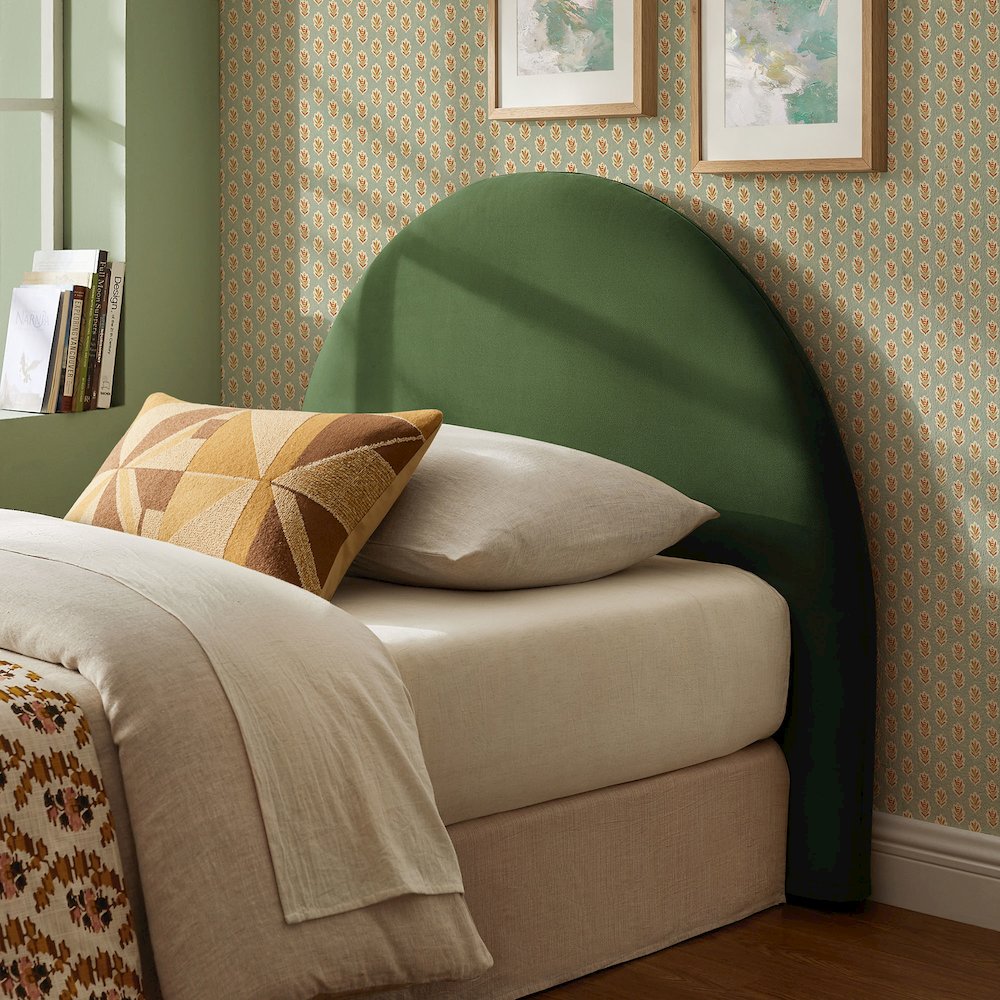 Resort Twin Performance Velvet Arched Headboard - Moss Green