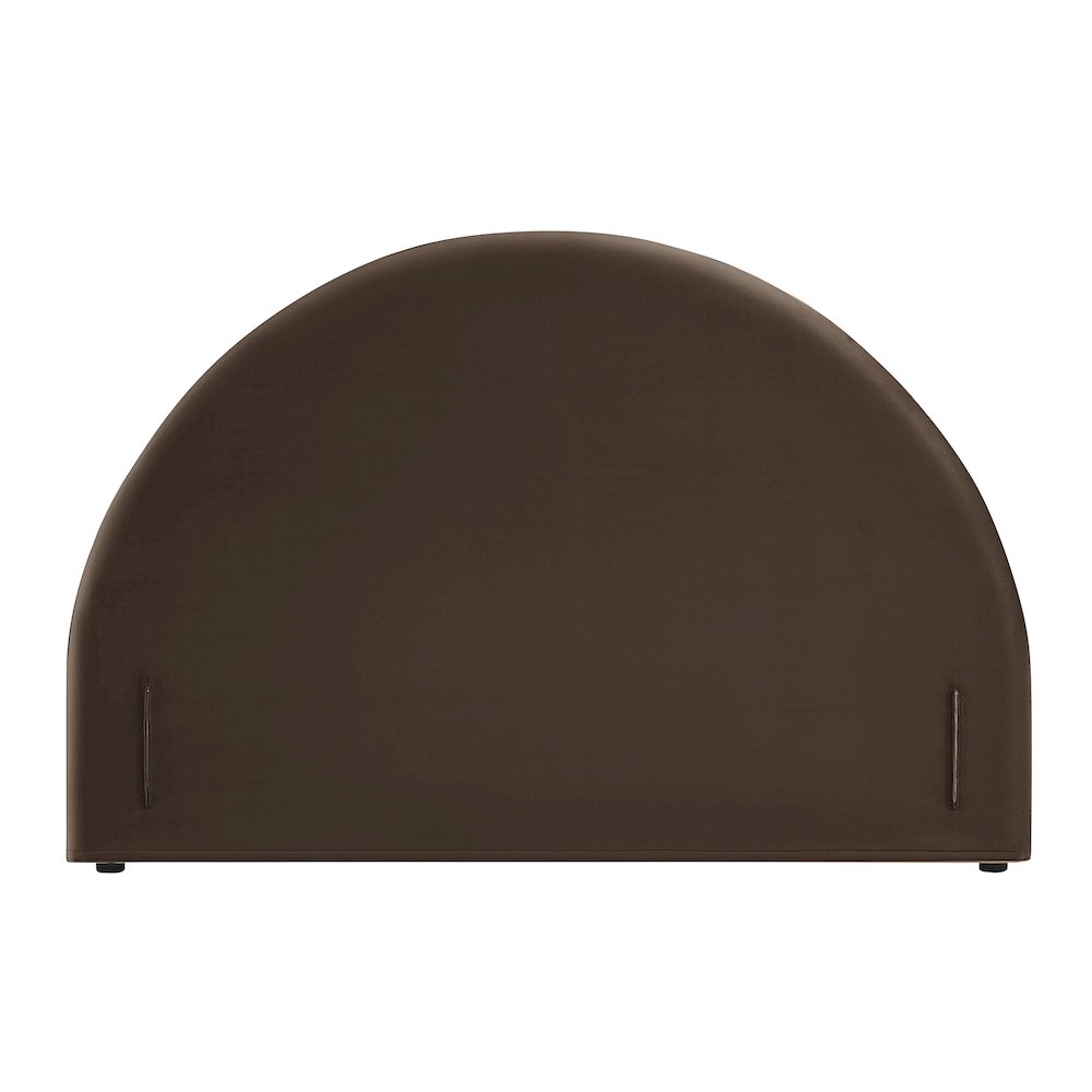 Resort Full Performance Velvet Arched Headboard - Chocolate Brown