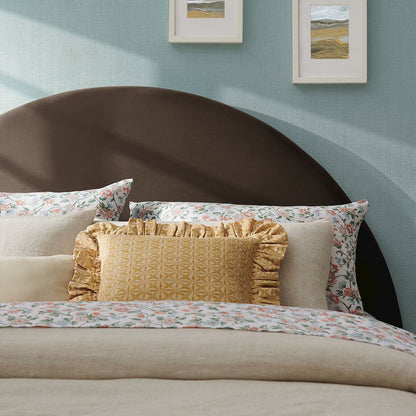Resort Full Performance Velvet Arched Headboard - Chocolate Brown