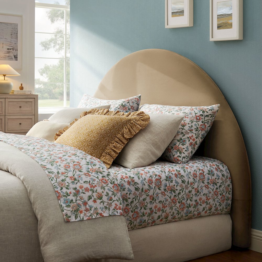 Resort Full Performance Velvet Arched Headboard - Taupe