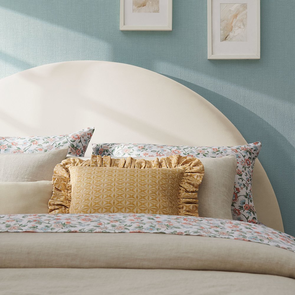 Resort Queen Performance Velvet Arched Headboard - Alabaster
