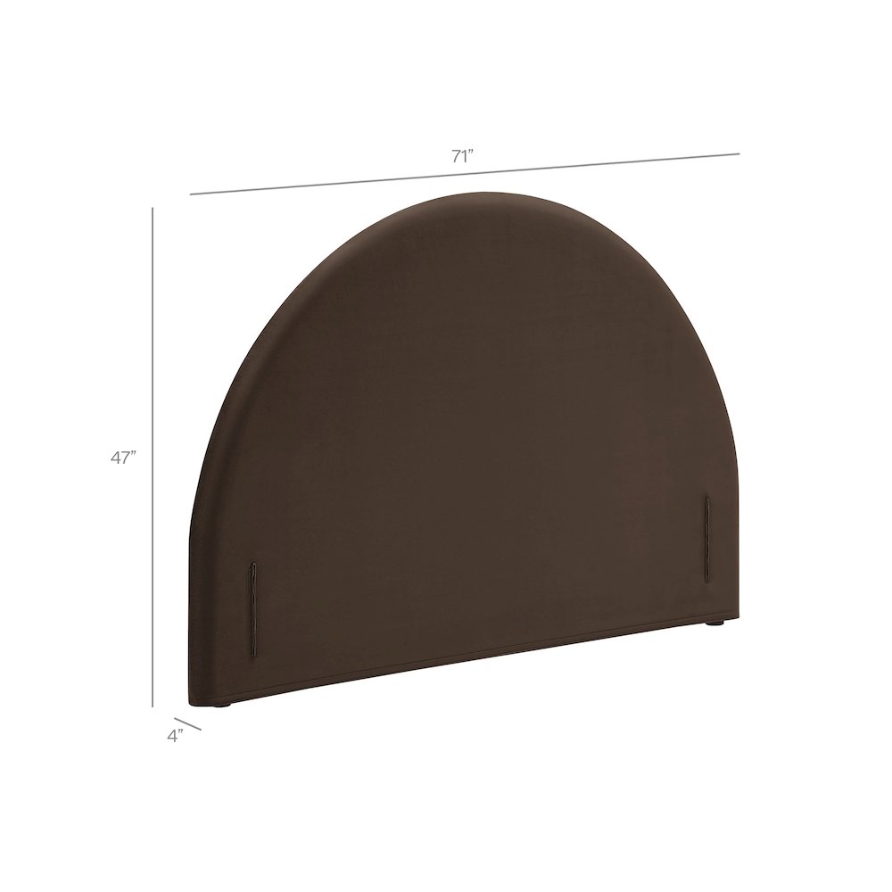 Resort Queen Performance Velvet Arched Headboard - Chocolate Brown