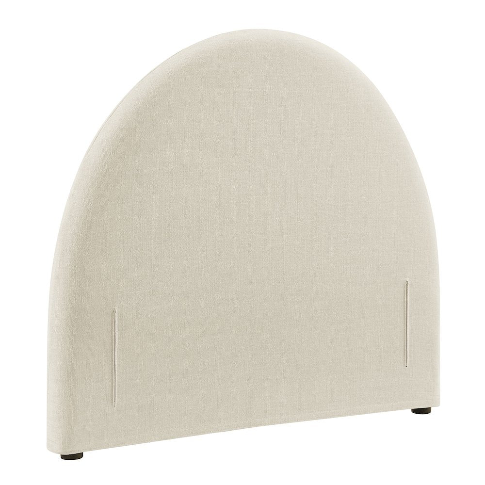 Resort Twin Size Upholstered Fabric Arched Headboard - Ecru