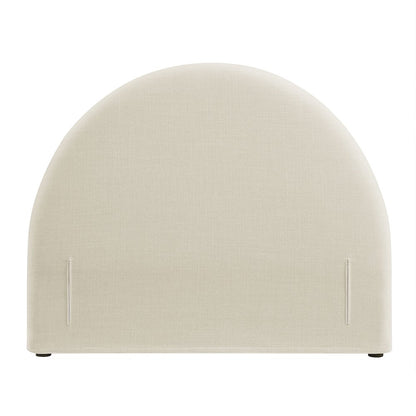 Resort Twin Size Upholstered Fabric Arched Headboard - Ecru
