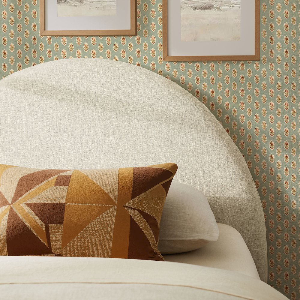 Resort Twin Size Upholstered Fabric Arched Headboard - Ecru