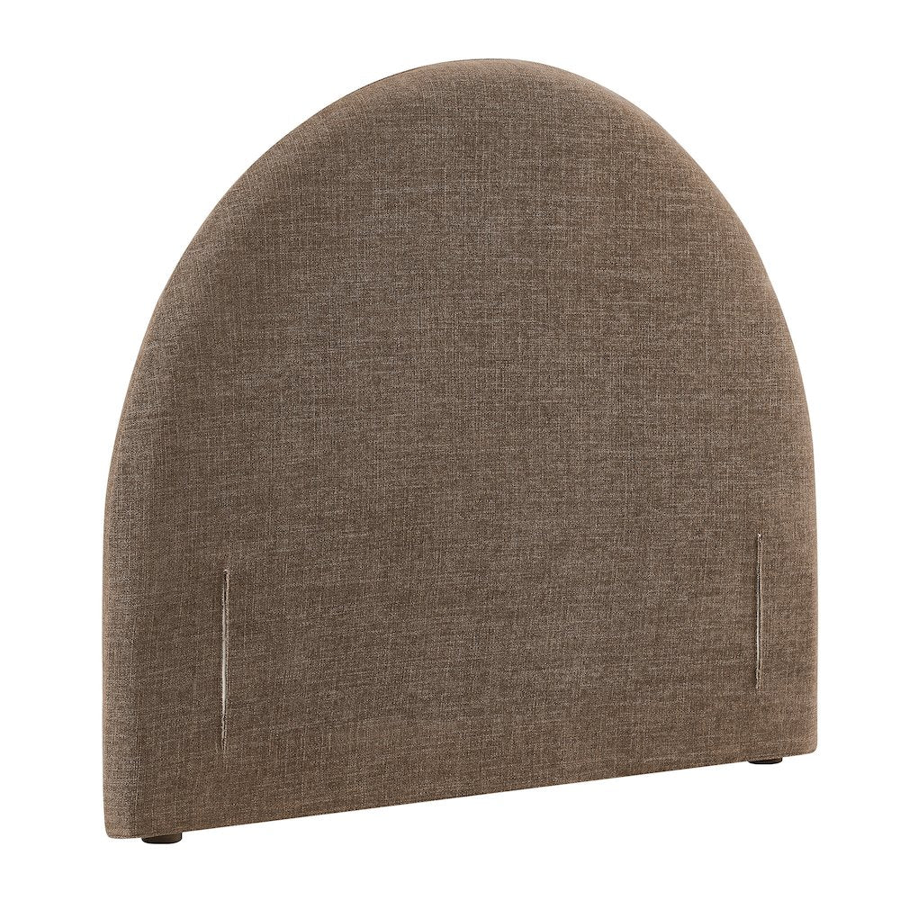 Resort Twin Size Upholstered Fabric Arched Headboard - Mocha