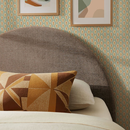 Resort Twin Size Upholstered Fabric Arched Headboard - Mocha