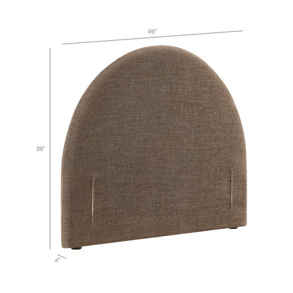Resort Twin Size Upholstered Fabric Arched Headboard - Mocha