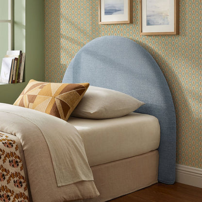 Resort Twin Size Upholstered Fabric Arched Headboard - Sky