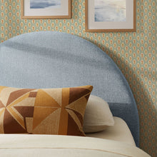 Resort Twin Size Upholstered Fabric Arched Headboard - Sky