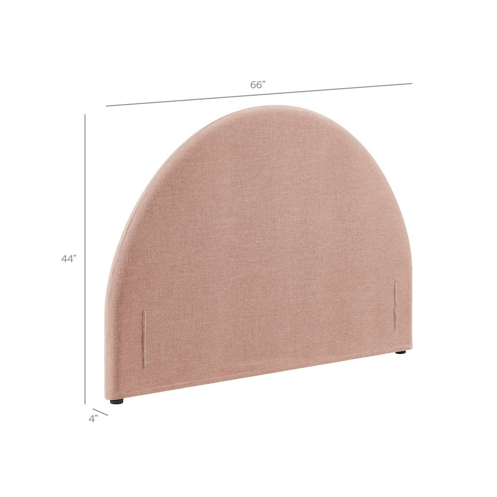 Resort Full Size Upholstered Fabric Arched Headboard - Blush