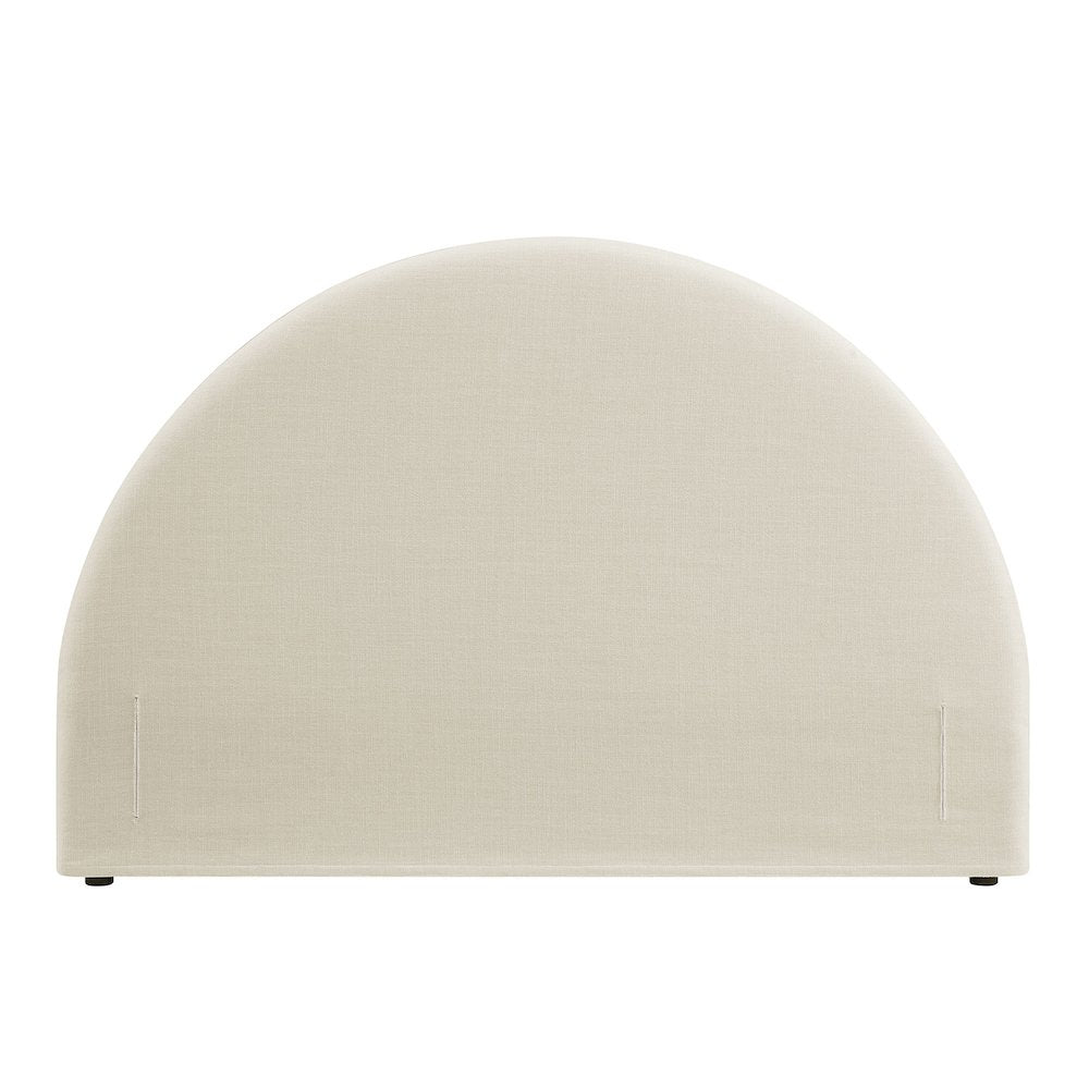 Resort Full Size Upholstered Fabric Arched Headboard - Ecru