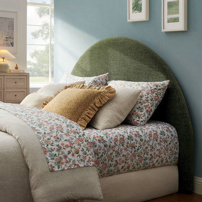 Resort Full Size Upholstered Fabric Arched Headboard - Foliage
