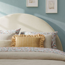 Resort Queen Size Upholstered Fabric Arched Headboard - Ecru
